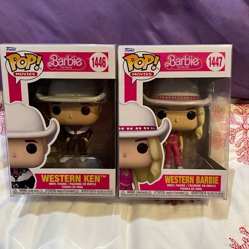 Funko Pop! Movies Barbie Western Ken and Western Barbie